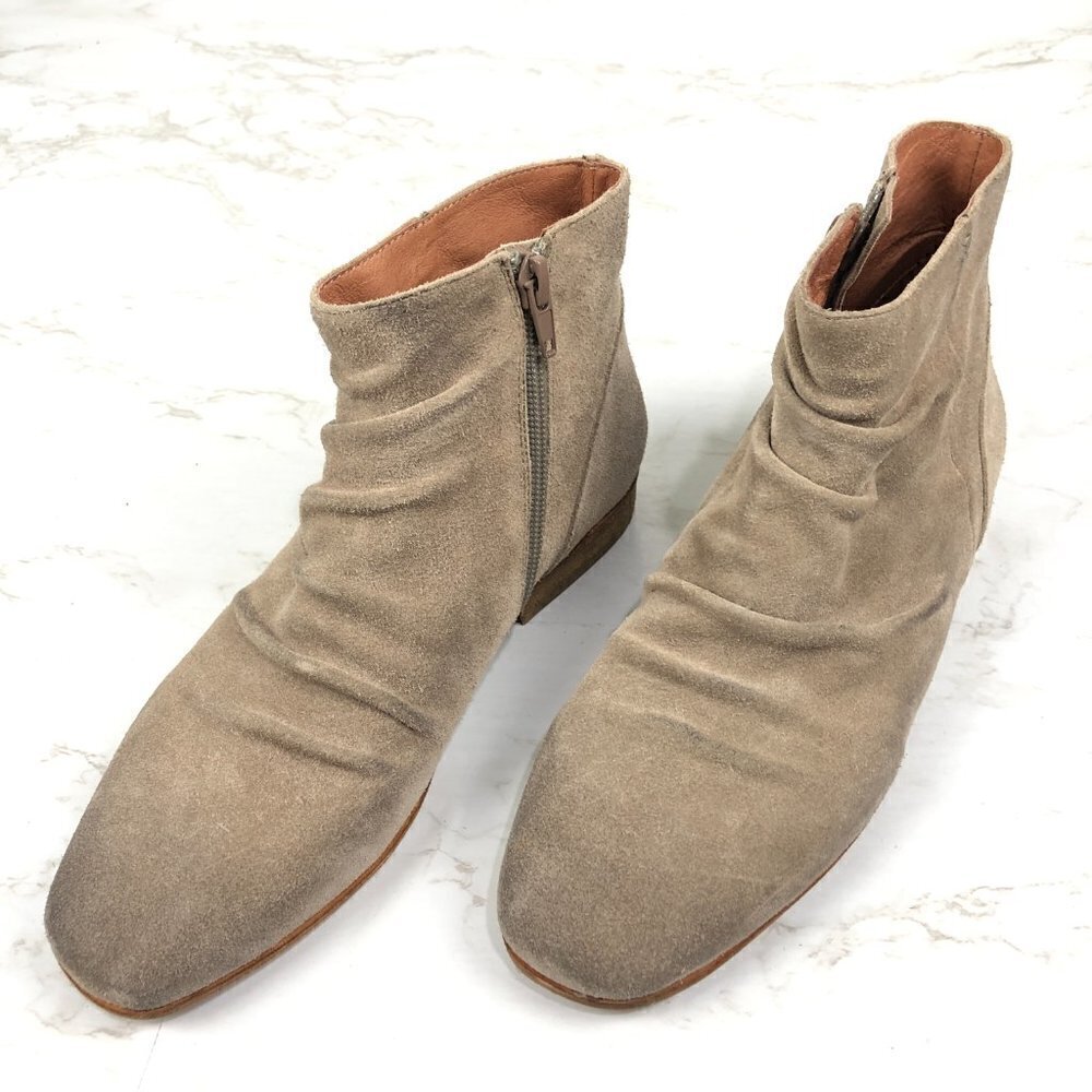 Like New Jeffrey Campbell Suede Leather Ankle Booties Distressed Appearance